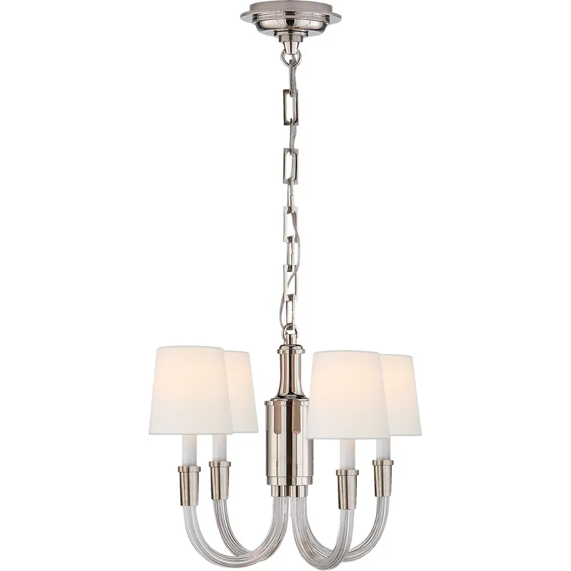 Thomas O'Brien VIVIAN 4 Light 18.5 inch Crystal with Polished Nickel Mini Chandelier Ceiling Light in Linen Low Price