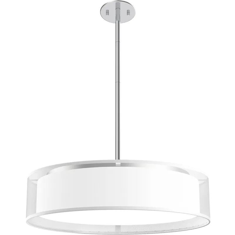 Dalton LED 20 inch White Organza Pendant Ceiling Light in Organza Shade Best Price