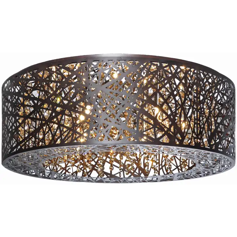 Save Now Inca LED 23.5 inch Bronze Flush Mount Ceiling Light in Cognac
