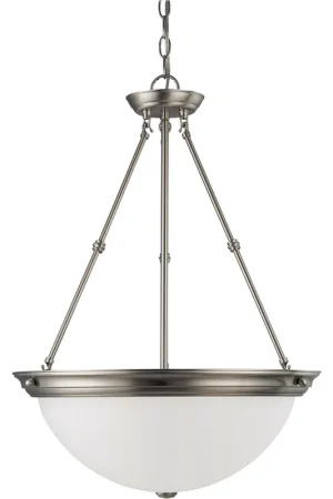 Brentwood 3 Light 20 inch Brushed Nickel Pendant Ceiling Light Handmade