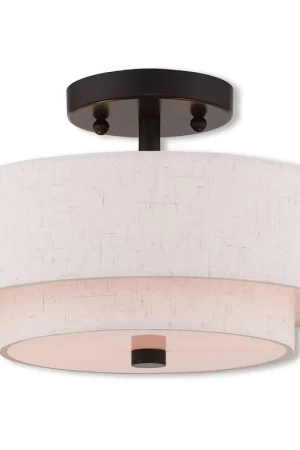Claremont 2 Light 11 inch English Bronze Semi-Flush Mount Ceiling Light Markdown