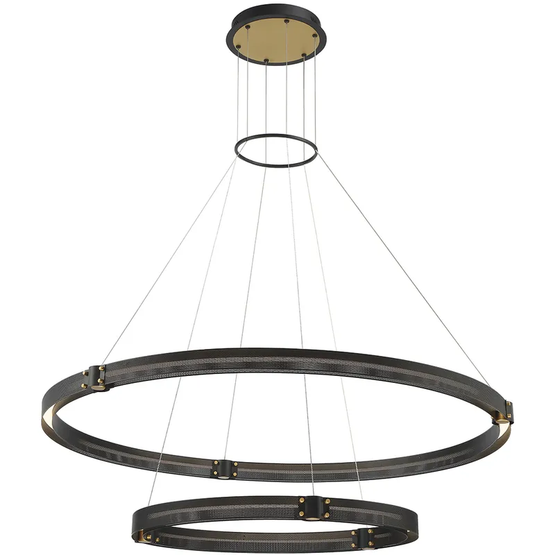Next Day Delivery Admiral LED 48.25 inch Gold and Black Chandelier Ceiling Light, Medium