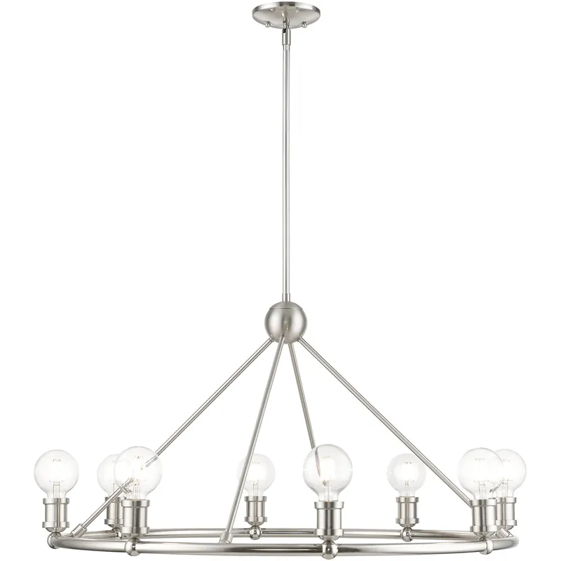 Lansdale 8 Light 34 inch Brushed Nickel Chandelier Ceiling Light Fresh Stock