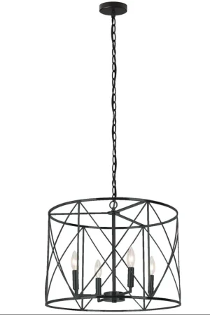 Calah 4 Light 20 inch Matte Black Chandelier Ceiling Light Last Chance
