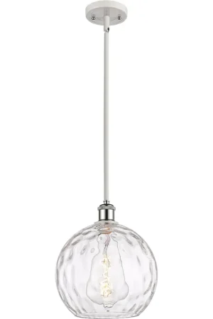 Brand New Ballston Athens Water Glass 1 Light 10 inch White and Polished Chrome Mini Pendant Ceiling Light