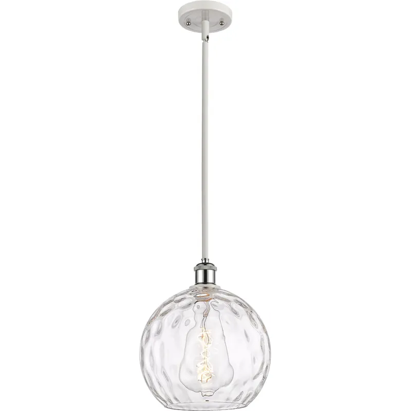 Brand New Ballston Athens Water Glass 1 Light 10 inch White and Polished Chrome Mini Pendant Ceiling Light