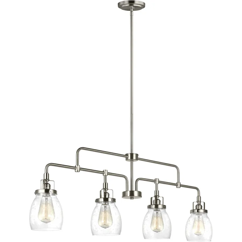 No Minimum Order Belton Linear Chandelier Ceiling Light in Brushed Nickel