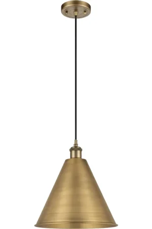 Ballston Cone LED 16 inch Brushed Brass Mini Pendant Ceiling Light Express Delivery