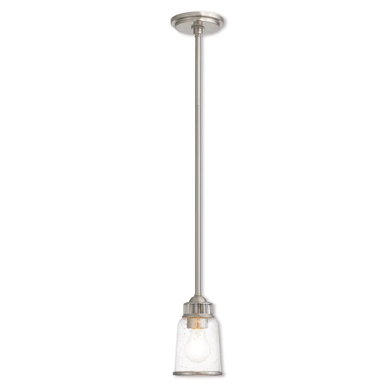 Modern Lawrenceville 1 Light 5 inch Brushed Nickel Mini Pendant Ceiling Light