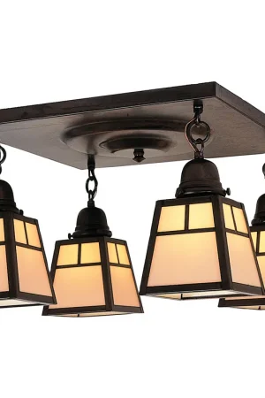 A-line 4 Light 16.75 inch Verdigris Patina Flush Mount Ceiling Light in White Opalescent, T-Bar Overlay Exclusive Offer