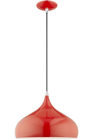 Allison 1 Light 14 inch Shiny Red Mini Pendant Ceiling Light Last Chance