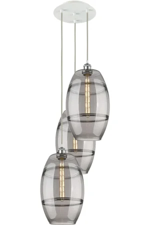 Ballston Vaz 3 Light 16.5 inch White Polished Chrome Cord Hung Multi Pendant Ceiling Light Express Delivery