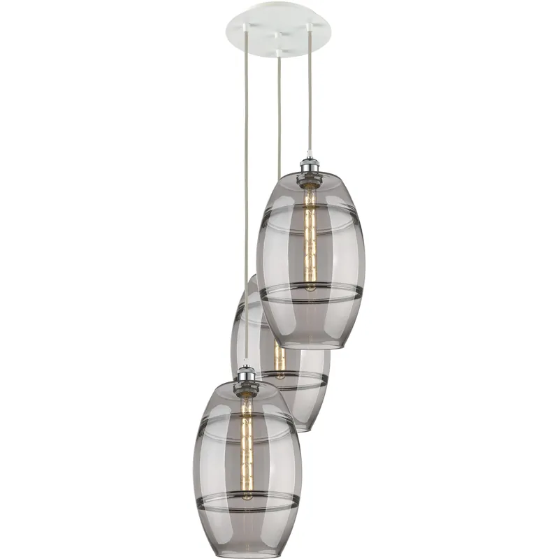 Ballston Vaz 3 Light 16.5 inch White Polished Chrome Cord Hung Multi Pendant Ceiling Light Express Delivery