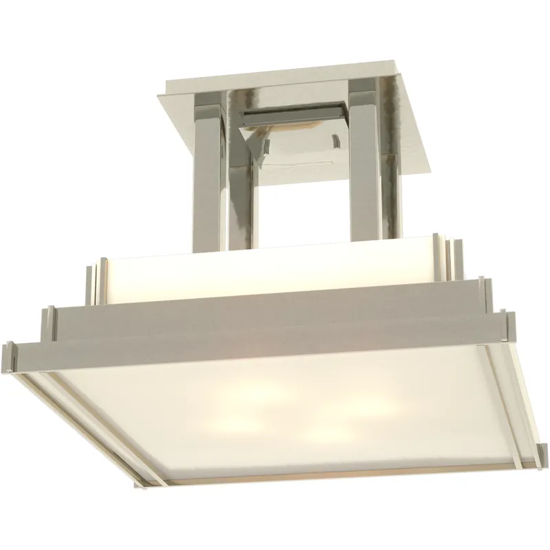 Steppe 4 Light 17.1 inch Modern Brass Semi-Flush Ceiling Light in Ivory Art, Large Free Shipping