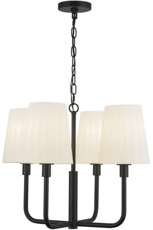 Alora Mood Plisse 4 Light 22.5 inch Matte Black Chandelier Ceiling Light Free Returns