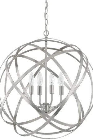 Big Sale Axis 4 Light 23 inch Brushed Nickel Pendant Ceiling Light in (None)