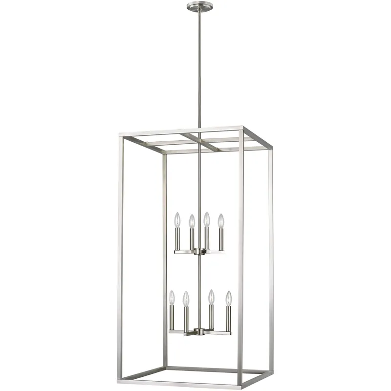 Fresh Stock Moffet Street 8 Light 23.5 inch Brushed Nickel Foyer Pendant Ceiling Light, Extra Large