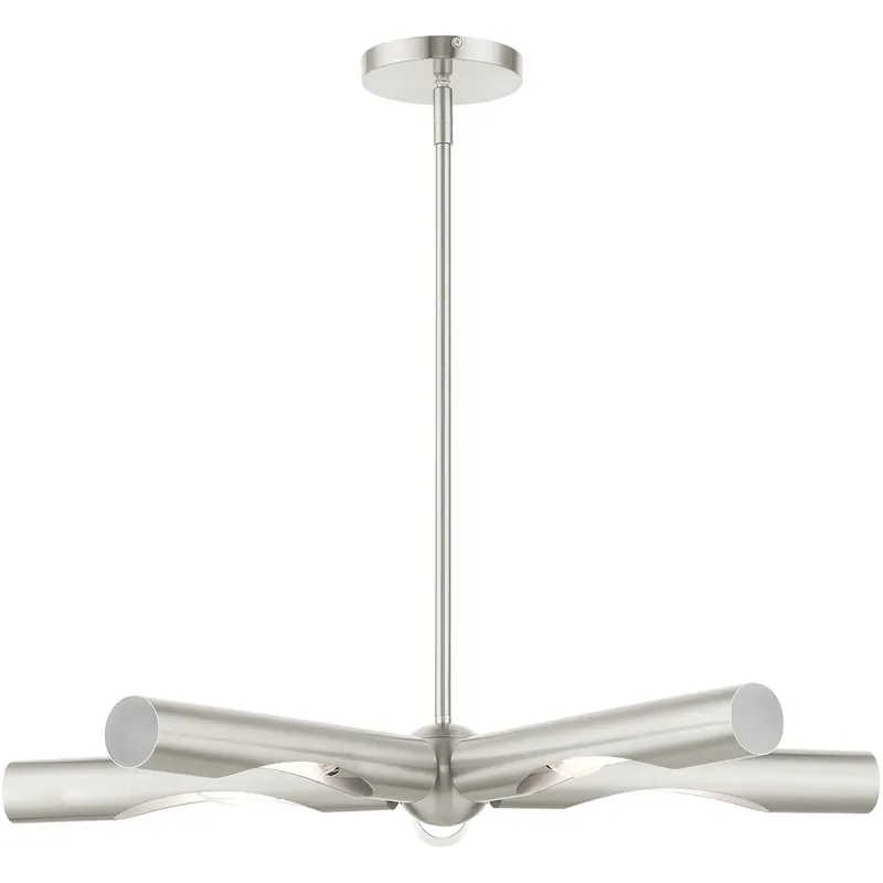Acra 5 Light 28 inch Brushed Nickel Chandelier Ceiling Light Price Cut