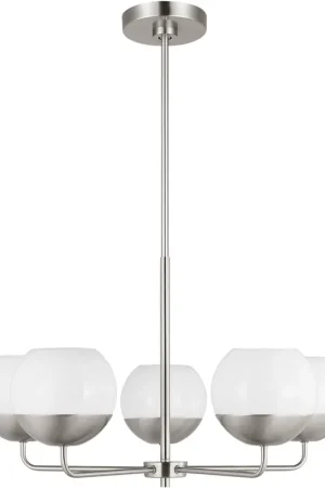 Alvin 5 Light 26 inch Brushed Nickel Chandelier Ceiling Light Viral