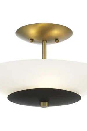 Bax 3 Light 13.88 inch Sand Coal and Soft Brass Flush Mount Ceiling Light Authentic