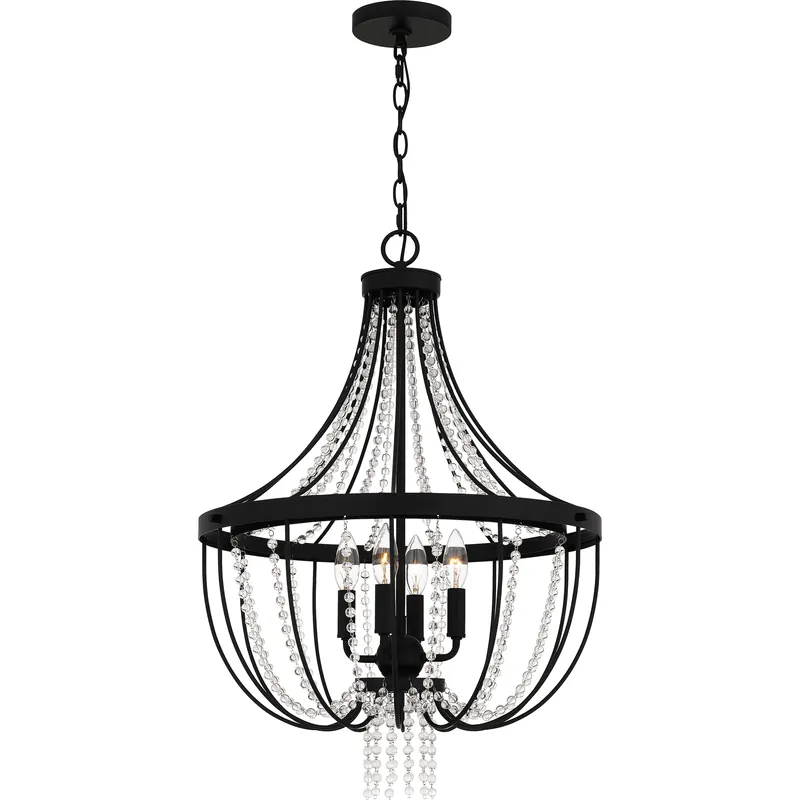Best Seller Adelaide 4 Light 20 inch Matte Black Pendant Ceiling Light