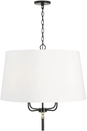 Beckham 4 Light 26 inch Glossy Black and Aged Brass Pendant Ceiling Light Handmade