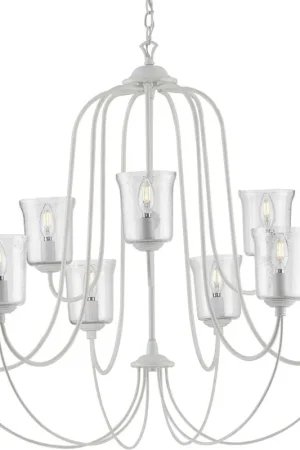 Bowman 9 Light 37 inch Cottage White Chandelier Ceiling Light Premium
