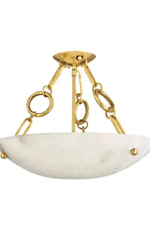 Buy Today Yadira 4 Light 18 inch Vintage Brass Semi Flush Ceiling Light