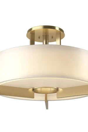 Axis 3 Light 19.3 inch Modern Brass Semi-Flush Ceiling Light Fresh Stock