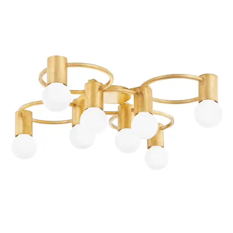 Get Yours Hope 8 Light 28 inch Gold Leaf Semi Flush Ceiling Light