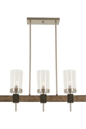 Bridlewood 5 Light 40 inch Stone Grey/Brushed Nickel Island Light Ceiling Light Big Sale