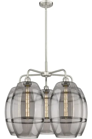 Ballston Vaz 5 Light 28 inch Satin Nickel Stem Hung Chandelier Ceiling Light Seasonal Sale