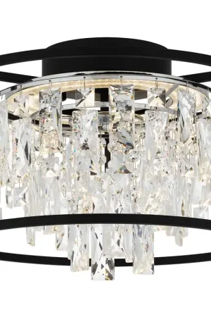 Affordable Brillance LED 15 inch Matte Black Flush Mount Ceiling Light, Medium