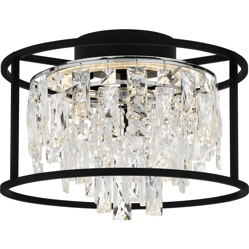 Affordable Brillance LED 15 inch Matte Black Flush Mount Ceiling Light, Medium