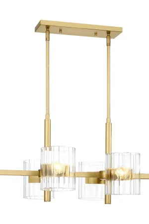 Aries 6 Light 36 inch Brushed Gold Island Light Ceiling Light Sale