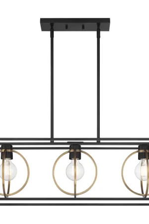 Buy Online Kew Gardens 3 Light 36 inch Matte Black Island Light Ceiling Light