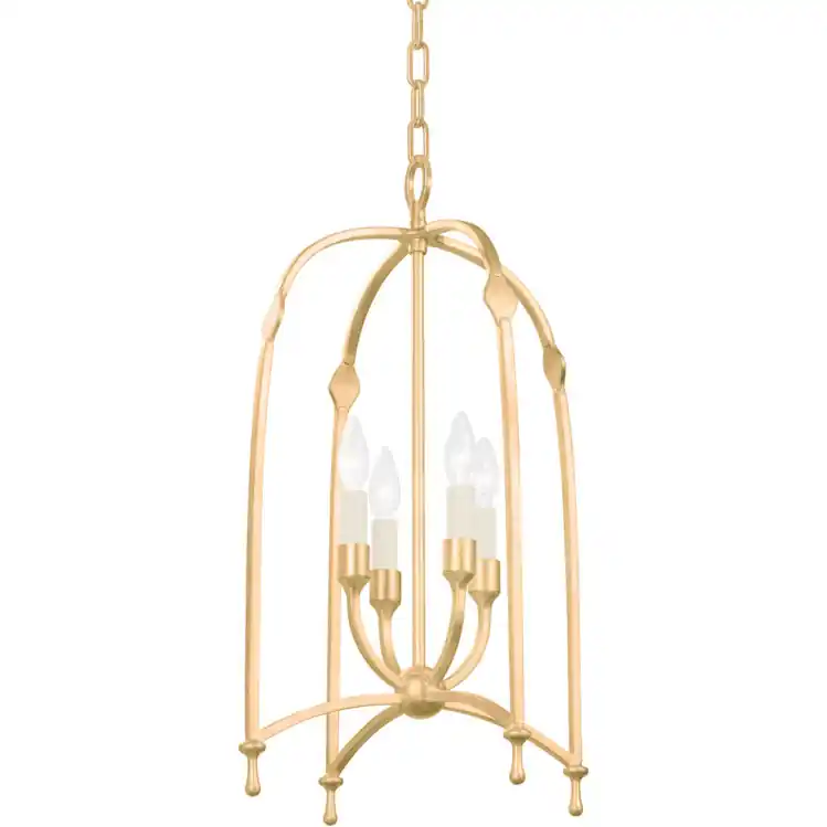 Shop Now Rhett 4 Light 15 inch Vintage Gold Leaf Foyer Lantern Ceiling Light