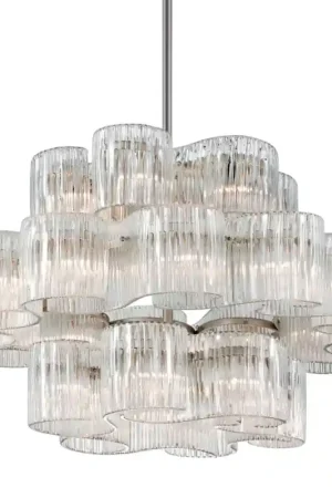 Circo 24 Light 45.5 inch Warm Silver Leaf Chandelier Ceiling Light Fresh Stock