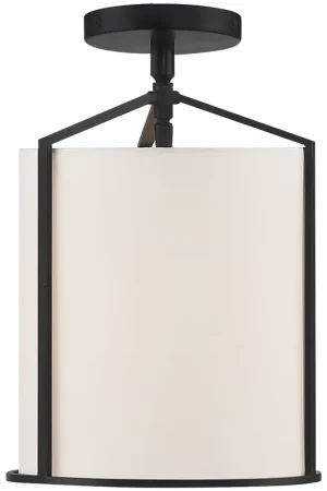 Best Price Carlyn 1 Light 10 inch Black Semi Flush Ceiling Light