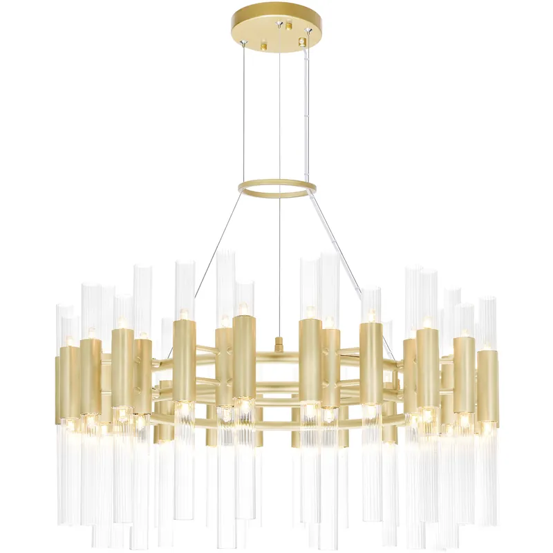 Special Offer Orgue 72 Light 32 inch Satin Gold Down Chandelier Ceiling Light