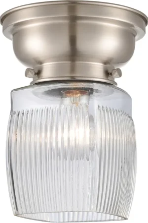 Aditi Colton 1 Light 6 inch Brushed Satin Nickel Flush Mount Ceiling Light, Aditi Free Shipping