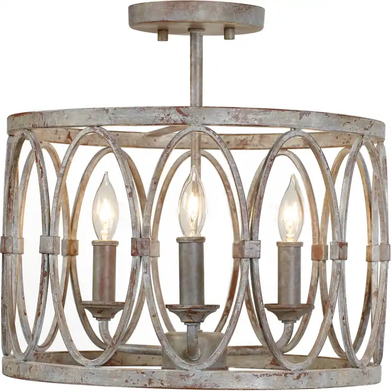 Super Sale Sean Lavin Patrice 3 Light 14 inch Deep Abyss Semi-Flush Mount Ceiling Light