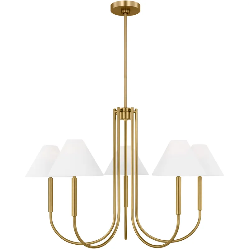 Top Rated Drew & Jonathan Porteau 6 Light 38 inch Satin Brass Chandelier Ceiling Light