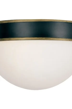 Capsule 2 Light 8 inch Matte Black/Textured Gold Outdoor Flush, Brian Patrick Flynn Cheap