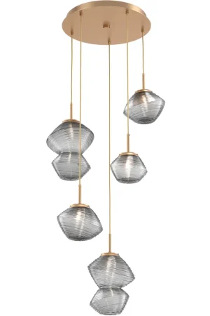 Bargain Mesa LED Novel Brass Chandelier Ceiling Light, Multi-Port Round