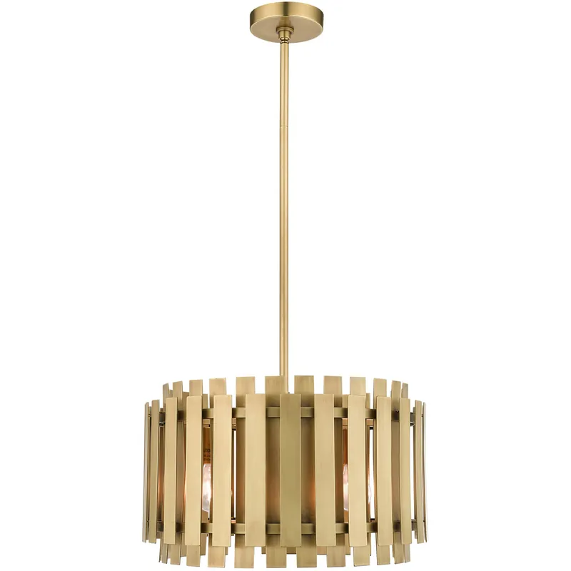 Discount Greenwich 5 Light 18 inch Natural Brass Pendant Chandelier Ceiling Light