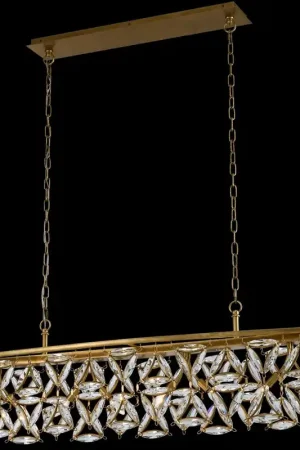 Buy Today Triangulo Island Light Linear Pendant Ceiling Light in True Brass