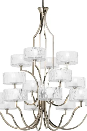 Bargain Caress 16 Light 47 inch Polished Nickel Chandelier Ceiling Light