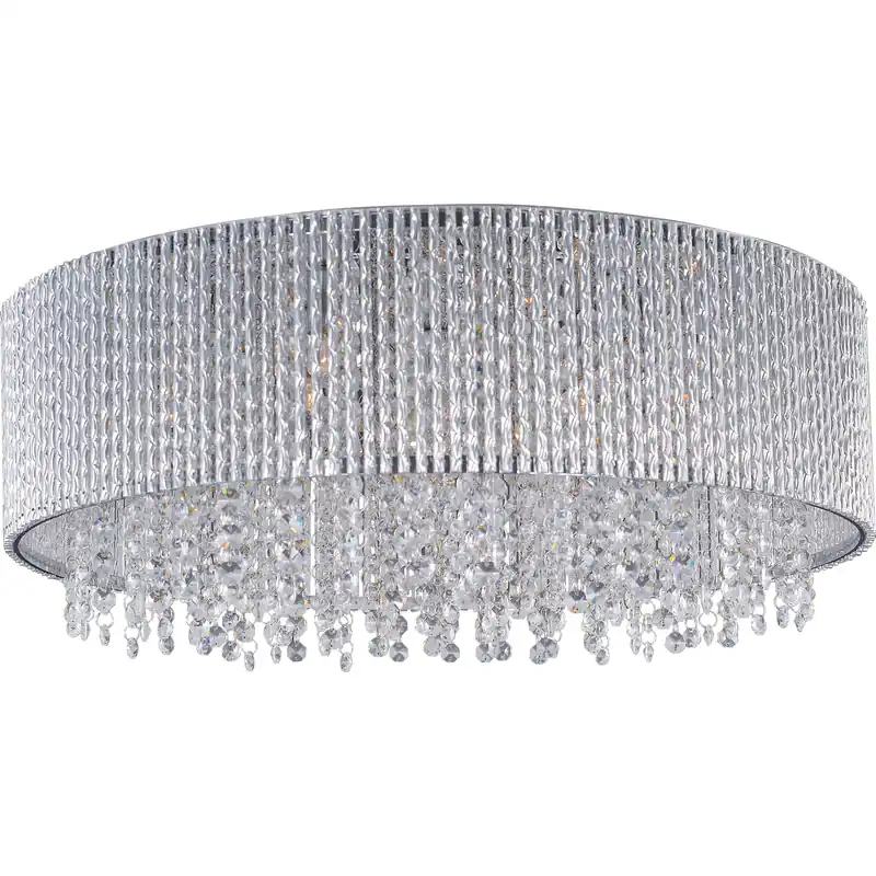 No Minimum Order Spiral 10 Light 22 inch Polished Chrome Flush Mount Ceiling Light