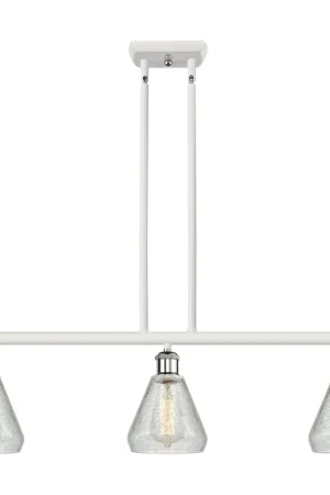 Ballston Conesus 3 Light 36 inch White and Polished Chrome Island Light Ceiling Light, Ballston Exclusive Offer